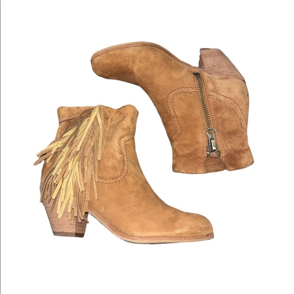 Sam Edelman Louie Suede Fringe Ankle Boots - Picture 6 of 16